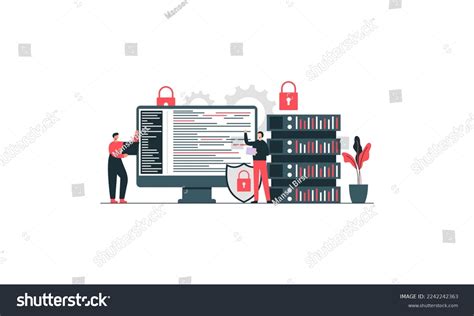 People Cyber Security Illustration Concept Stock Vector Royalty Free