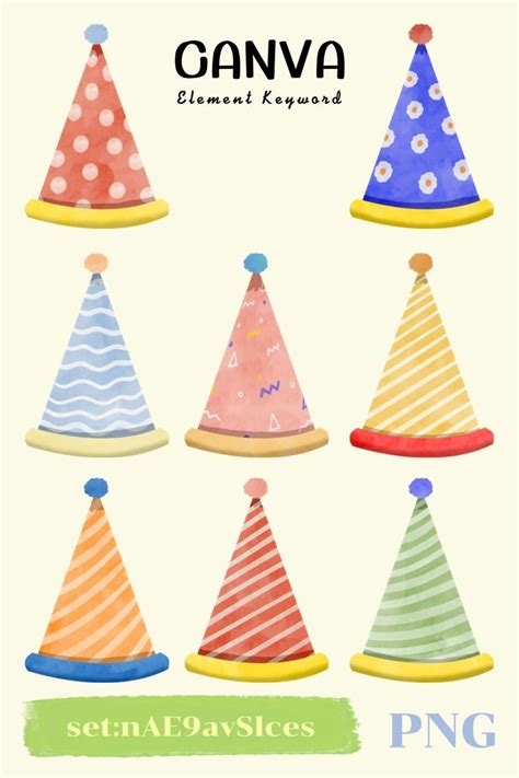 Party Party Hat Canva Element Party Hats Party Birthday Invitations