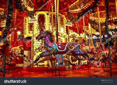 Colorful Carousel Before Christmas Stock Photo 488263816 Shutterstock