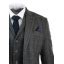 Cavani Albert Men S Herringbone Tweed Check Piece Suit Charcoal