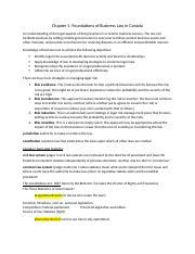 Business Law LAW1100 Notes Ch 1 2 7 6 Docx Chapter 1 Foundations Of