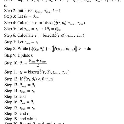 Algorithm 1 Pseudo Code For Bisection Algorithm Download Scientific Diagram