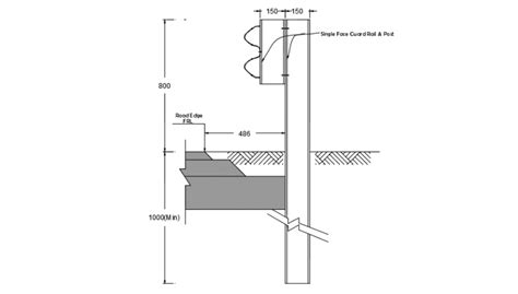 Road Guard Rail Detail Sectional Details Road Construction