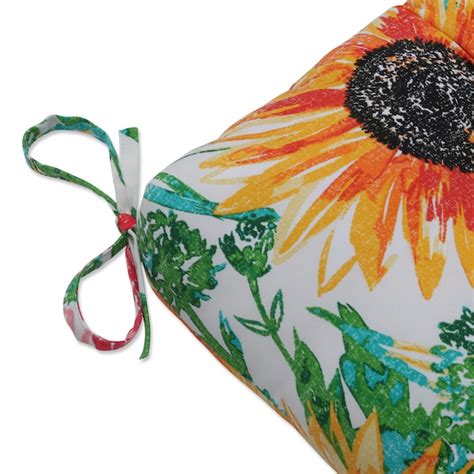 Pillow Perfect Outdoorindoor Sunflowers Sunburst 44 Blown Bench 18 In