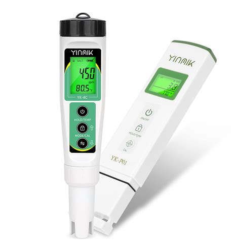 YINMIK PH Meter And Salinity EC TDS Temp Meter Combo Tester The