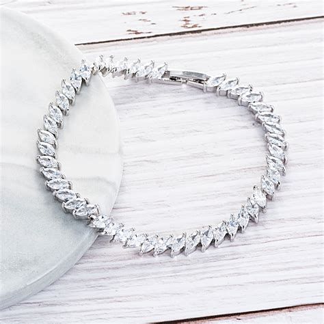 New Cubic Zirconia White Tennis Bracelet