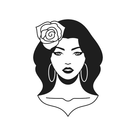 Premium Vector Y K Beautiful Woman With Rose Flower In Hair