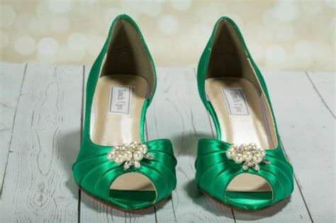 1 3 4 Inch Heel Shoe Emerald Green Shoe Emerald Green Wedding Shoe