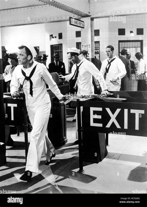 On The Town Frank Sinatra Gene Kelly Jules Munshin Stock Photo