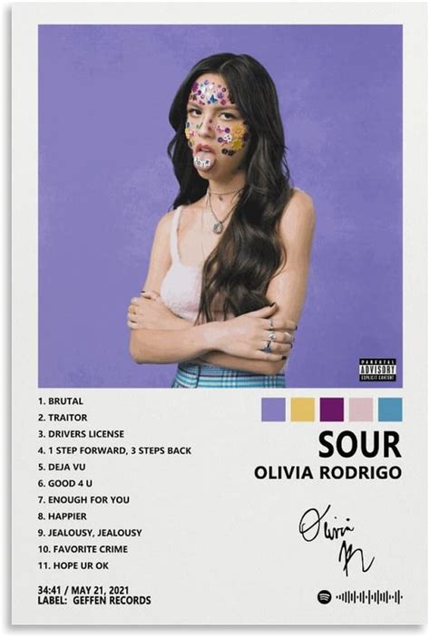 Doops Olivia Rodrigo Poster Sour Album Cover Posters For Room Aesthetic Canvas Wall