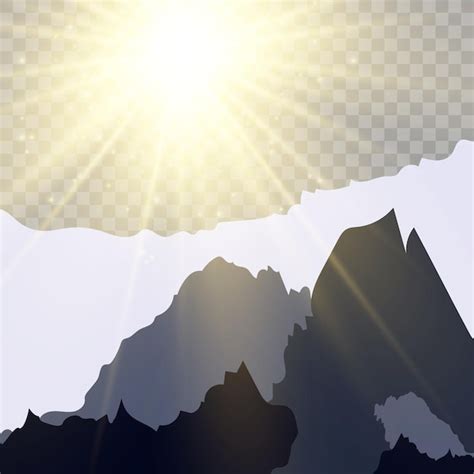 Illustration Vectorielle D Un Paysage De Montagne Avec Soleil Lever Et