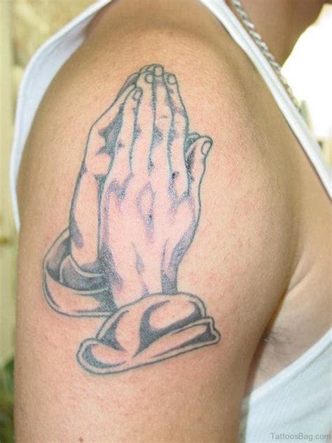 50 Outstanding Praying Hands Tattoos On Shoulder - Tattoo Designs ...