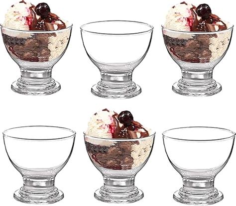 Gk Global Kitchen Glass Dessert Bowls Sundae Ice Cream Set Of Short