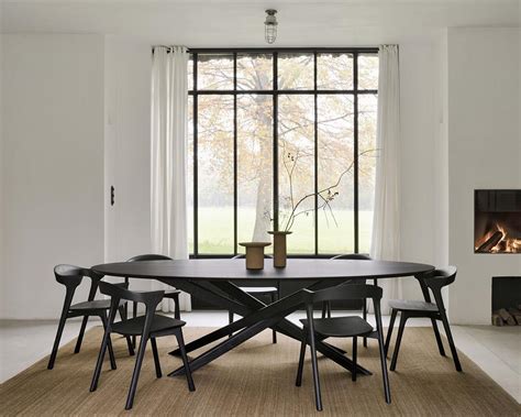 ETHNICRAFT Table Ovale MIKADO 267 Cm Rovere Nero Amoble Design