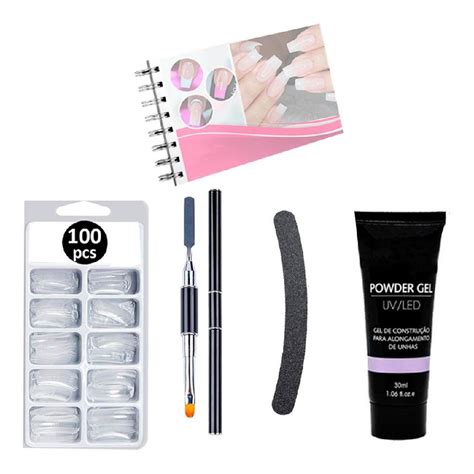 Kit Alongamento Polygel Poligel Molde F1 Pincel Duplo Manual Shopee