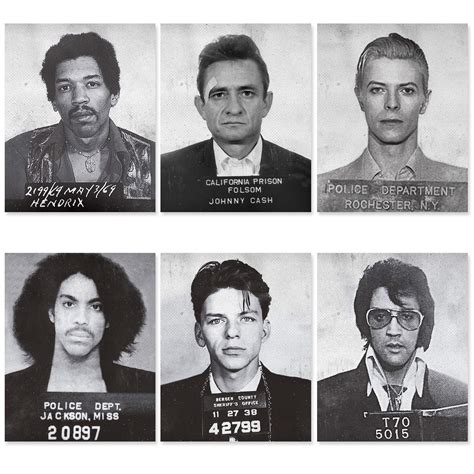 Buy Musicians Famous Mugshots Poster Set Pack X Unframed