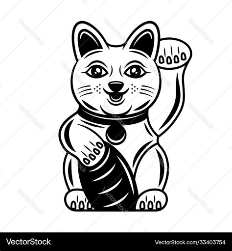 Maneki Neko Traditional Japanese Lucky Cat Vector Image