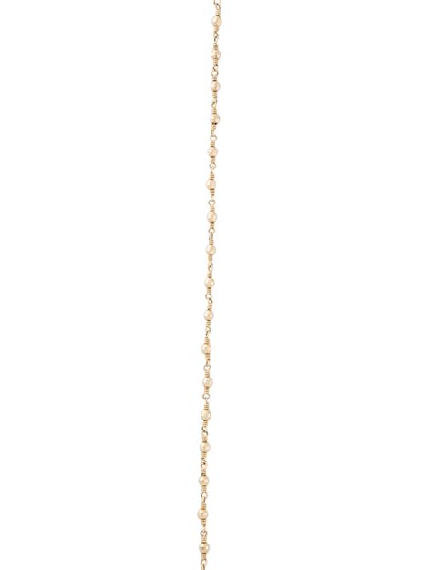 Mizuki 14k Diamond Cut Bead Chain Necklace 14k Yellow Gold Bead