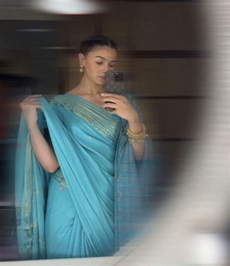 Alia Bhatts Regal Blue Saree For Ram Mandir Consecration Featured Hand Drawn Events From Ramayan