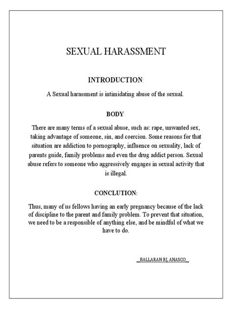 Position Paper Sexual Harassment Pdf