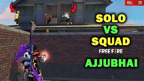 OMG AJJUBHAI SOLO VS SQUAD 20KILLS OVERPOWER GAMEPLAY FREE FIRE