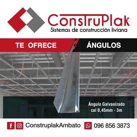 ÁNGULO GALVANIZADO cal 0 45mm 3m Construplak