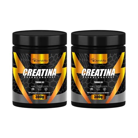 Kit 2x Creatina Monohidratada Turbo X3 Creatine 300mg Denavita