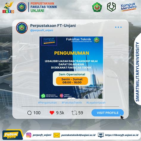 Pengumuman Legalisir Ijazah Dan Transkrip Nilai Fakultas Teknik Unjani