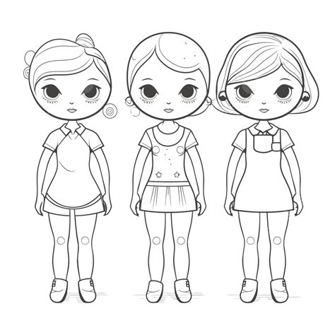 Coloring Pages Of Dolls Outline Sketch Drawing Vector Wing Off