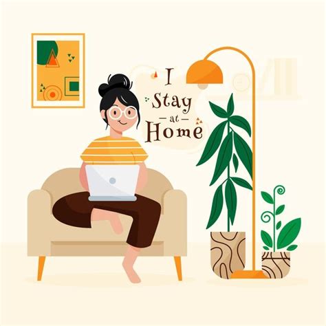 Premium Vector Stay At Home Concept Illustration Libre De Vectores