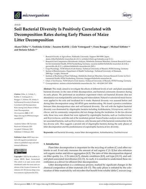 Pdf Soil Bacterial Diversity Is Positively Correlated With