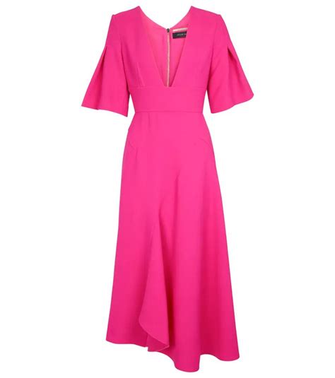 Roland Mouret Botez Wool Cr Pe Midi Dress Mytheresa Knee Length