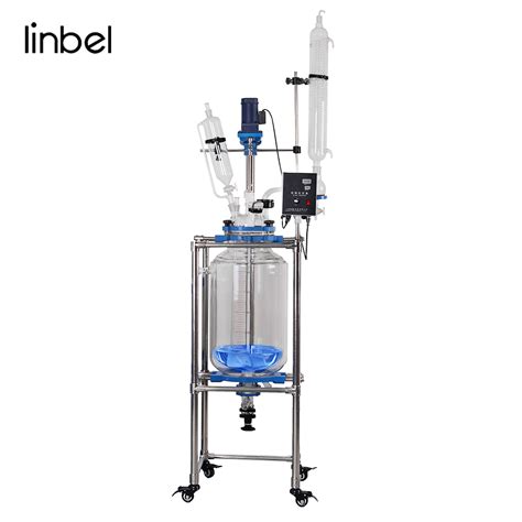 Lab Use Reactor Continuous Stirring Tank 50L Glass Borosilicate Reactor