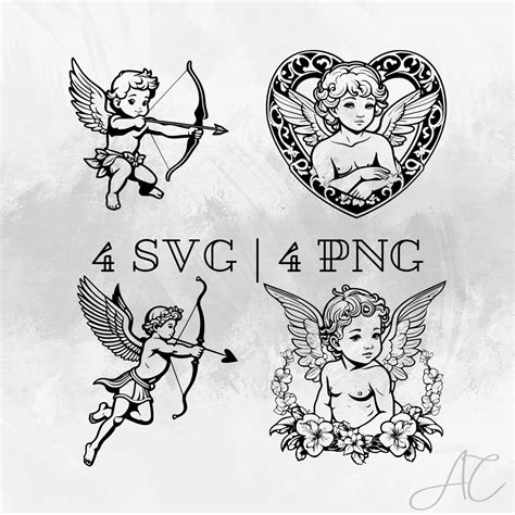 Cupid Svg Bundle Cupid With Bow Png Cupid And Heart Clip Etsy