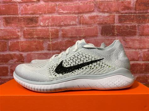 Pre Owned Nike Free Rn Flyknit 2018 White Platinum 942839 100 Women S Running Shoes Sizes In