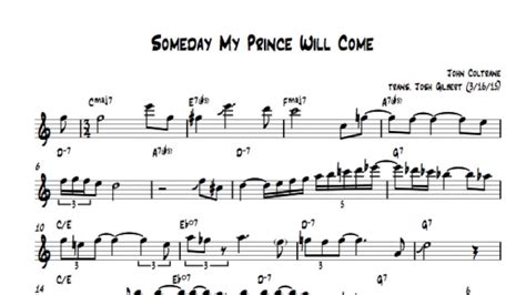 Some Day My Prince Will Come John Coltrane Transcription YouTube