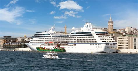 Nautica Majuro Huge Cruise Ship Docked At Galataport Bosphorus