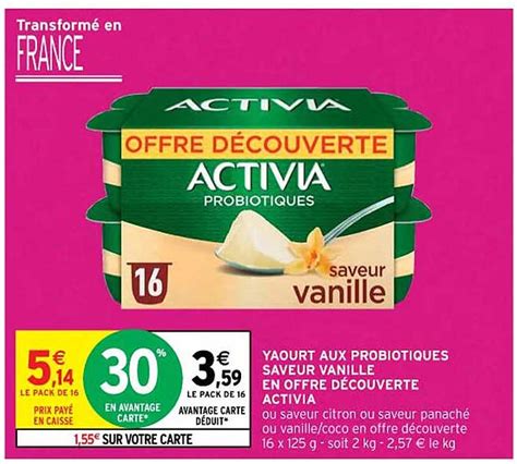 Promo Yaourt Aux Probiotiques Saveur Vanille En Offre Découverte