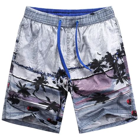 Peneran Retro Surfing Beach Shorts Men 2018 Vintage Printed Bathing