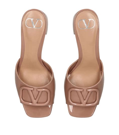 Womens Valentino Garavani Nude Leather Vlogo Mules Harrods