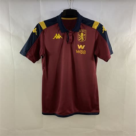 Aston Villa Polo Football Shirt 201920 Adults Medium Kappa G518