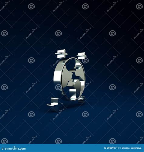 Silver Earth Globe Icon Isolated On Blue Background World Or Earth