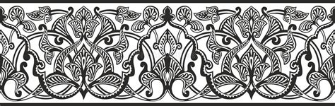 Vector Monochrome Seamless Oriental National Ornament Endless Ethnic