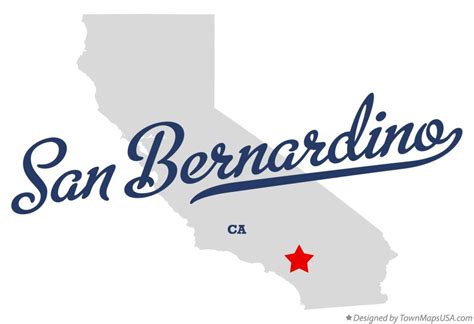 Map of San Bernardino, CA, California