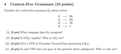 Solved Context Free Grammars Points Consider The Chegg