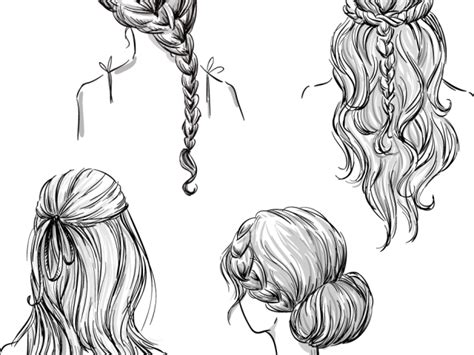 Download Drawn Braid Hand Drawn Braided Hairstyles How To Draw