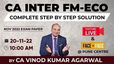 Ca Inter Fm Eco Complete Step By Step Solution Of Nov Exam Paper