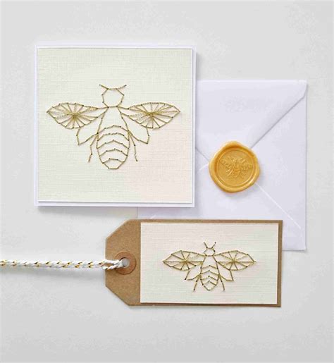 Hand Stitched Gold Stationery Bee Set | Numonday