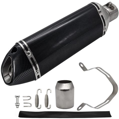 Motorcycle Slip On Exhaust Muffler 1 5 2 Carbon Fiber Unversal Exhaust