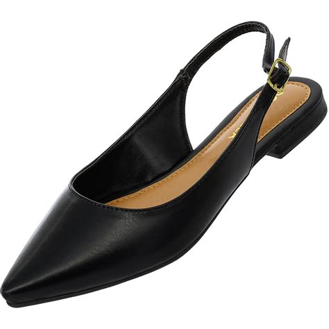 Sapatilha Sandalia Rasteira Bico Fino Slingback Feminina Sapato